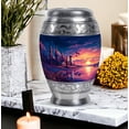 thumbnail image 7 of Light House Cremation Urns For Adult, Funeral Urn For Men And Woman Adult, Large Urns For Human Ashes 10&3 Inch, Pink Keepsake Urn For Mother And Father, Blue Little For Ashes Set Of 4, 7 of 7