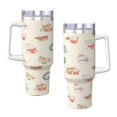 thumbnail image 3 of Regalos personalizados de Feliz Navidad para vasos de 40 oz con asa y pajita - Taza de café de viaje de acero inoxidable con tapa - Regalos ideales para mujeres, niñas y niños en cumpleaños y Navidad, 3 of 8