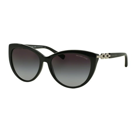 Gradiant Lens - Michael Kors 0MK2009 Sun Full Rim Cat Eye Womens Sunglasses - Size 56 (Black / Lens: Grey Gradient)