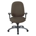 thumbnail image 2 of Chaise Multifonction Dossier Haut en Tissu Marron avec Curseur de Siège et Finition Titane, 2 of 4