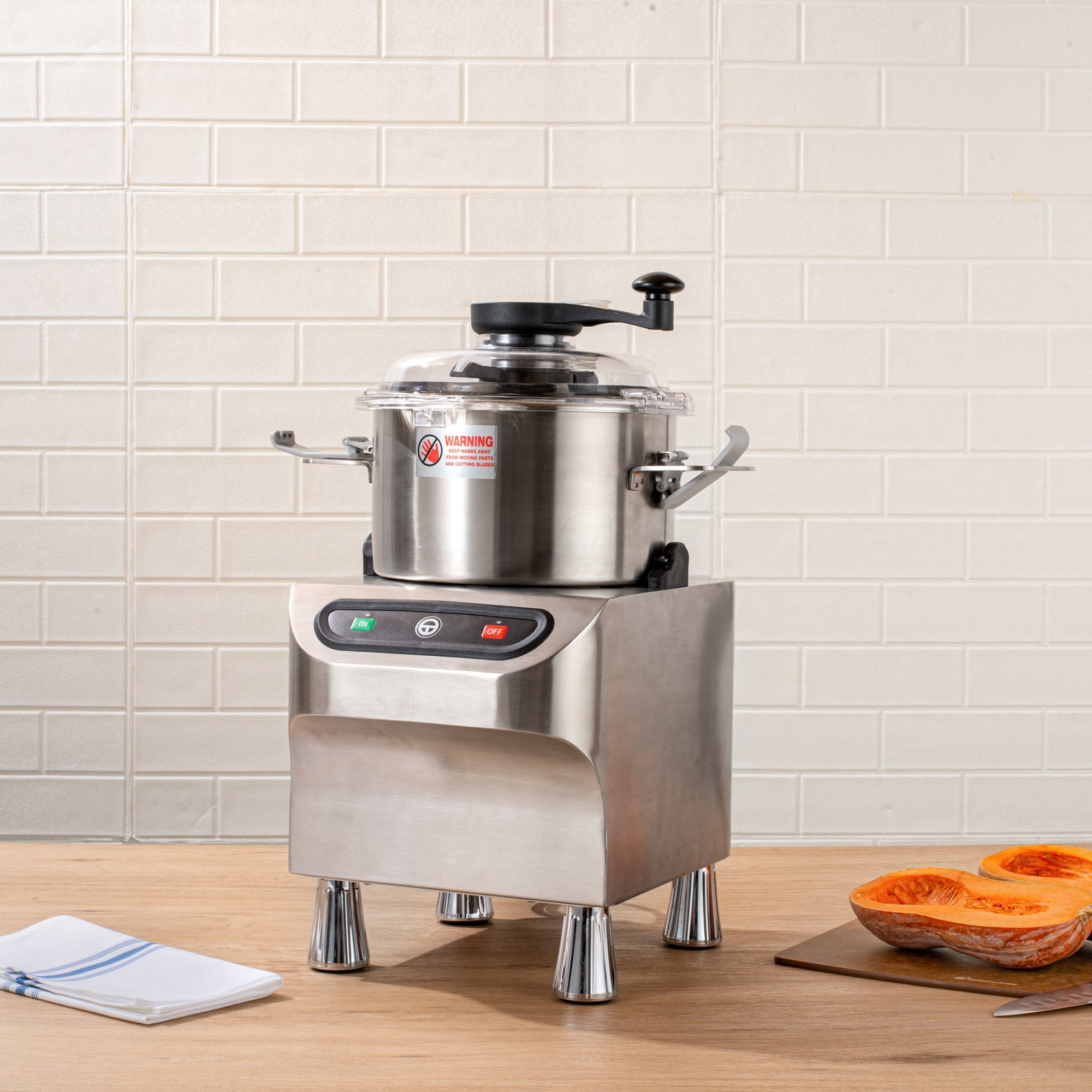 Restaurantware-Hi Tek 17.1 x 17.1 x 26.4 Food Processor, 1 Electric Food Chopper - Includes 5 Liter Single Speed Bowl Cutter, 1 HP, Stainless Steel Batch Bowl Dicer, 800W, 1725RPM