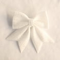 thumbnail image 6 of HomeDM 2 Pcs Shiny Christmas Bows, 5.9"x 4.7" Christmas Tree Bows Wreath Decorative Pendant White Xmas Bows for Christmas Tree Front Door Garland Outdoor Decor, 6 of 6