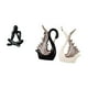thumbnail image 5 of Escultura moderna abstracta de cisne, figura decorativa de cerámica coleccionable para sala de estar, estantería, escritorio, adorno para aniversario., 5 of 8