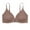 Brown, variant on qolati Women's Front Closure T-Shirt Bra Seamless Full-Coverages No Underwire Lightly Padded Bras Wireless Comfortable Breathable Push Up Everyday Bras