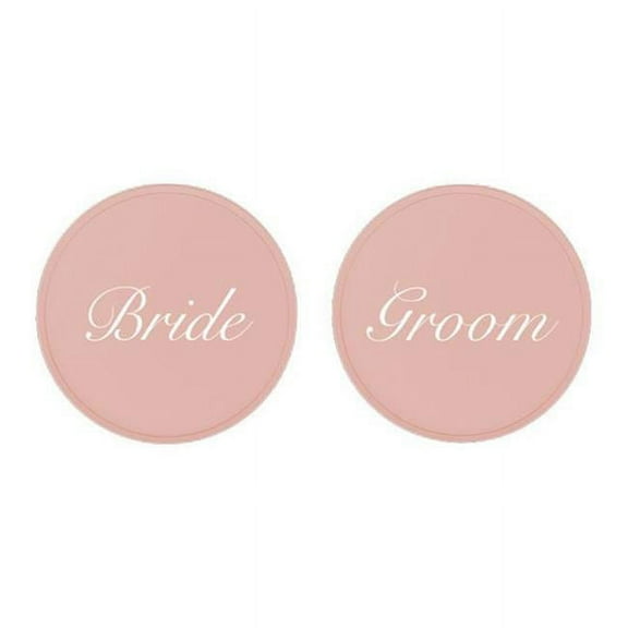 Drink Tops 5010-1 Bride & Groom Wedding Wine Glass Cover - Rose, Set of 2