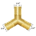 thumbnail image 3 of Joywayus 3/4"" manguera Barb en forma de Y 3 vías unión intersección/latón dividido agua/combustible/aire (paquete de 2), 3 of 5