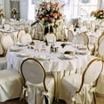 thumbnail image 2 of White Round Tablecloth | Washable Polyester | Wrinkle Resistant | 90” | Premium Table Overlay for Holidays, Weddings, Parties and More, 2 of 5