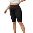 thumbnail image 3 of ZyeKqe Plus Size Yoga Shorts High Waist Half Shorts Solid Color Casual Comfy Athletic Workout Gym Shorts, 3 of 8