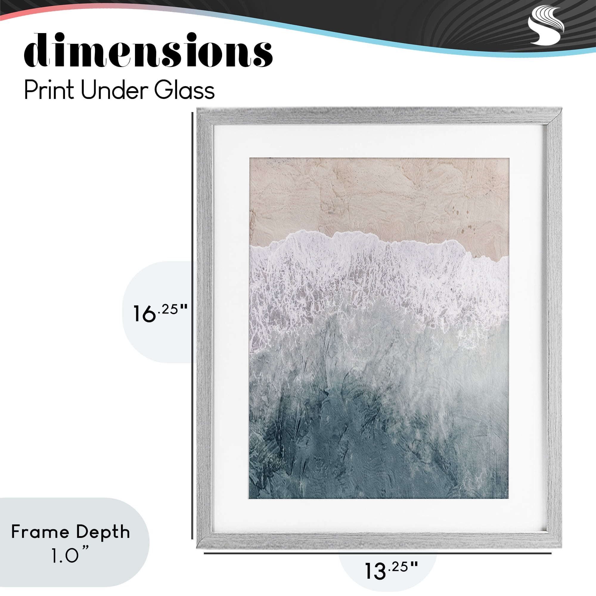 Stupell Industries Beach Top Shore Gray Framed Print Under Glass, design by Kim Allen