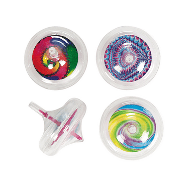 Fun Express, Gid Tie Dyed Spin Tops, Toys, Value Toys, Tops, 12 Pieces