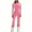 Pink, variant on Womens Solid Color Long Sleeve Yoga Bodysuit Elastic Workout Onesie White ,S
