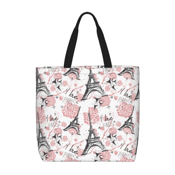Easygdp Paris Bolsa Tote para Mujer, Bolso de Hombro para Trabajo, Playa, Viajes, Compras y Supermercado