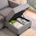 thumbnail image 3 of Convertible U-Shaped Modular Sectional Sofa with Storage in Dark Grey Fabric for Living Room, 3 of 8