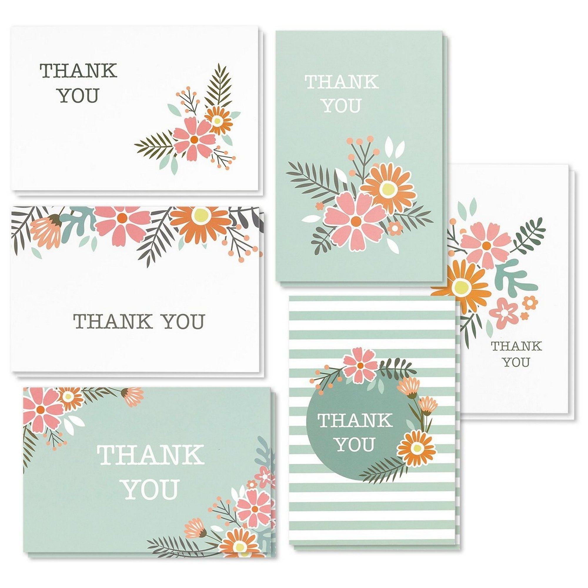 for Birthday 4x6 Thank You Cards 20 Pack Brown Craft Paper 4 Designs of Assorted Blank Thank You Greeting Cards with Envelopes Wedding Bridal/Baby Shower Celebrations