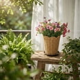 thumbnail image 6 of Woven Plant Pot Rattan Planter Basket Scalloped Edge Flower Pot,Handmade Decorative Container with Drip Tray for Indoor Potted Plants,Rustic Boho Farmhouse Style Home Office Garden Decor, 6 of 6