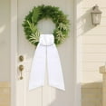 thumbnail image 4 of 2 Pcs Wreath Sash for Front Door Blank Satin Wreath Sash Embroidery Monogram Plain Ribbon Accessories for Xmas Party Yard Doorway Indoor Outdoor Wall Decor, 4 of 7