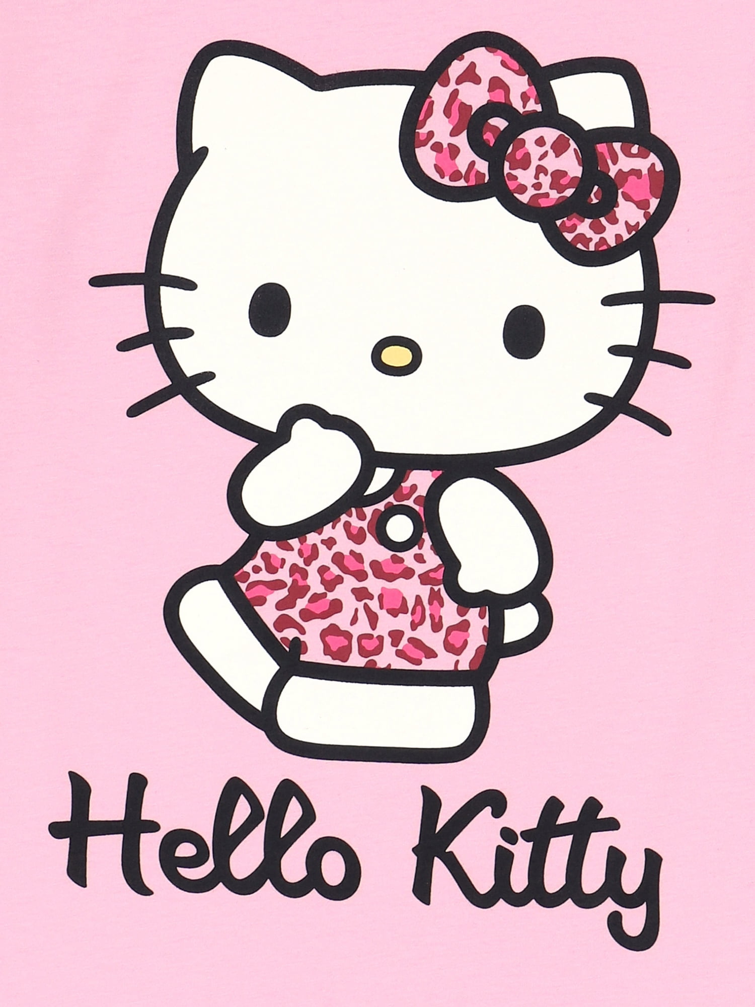 Hello Kitty Animal Print Girls Short Sleeve Graphic T-Shirt, Sizes 4-16