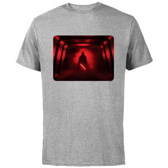 Star Wars Darth Vader Red Lightsaber Shadow - Short Sleeve Cotton T-Shirt for Adults - Customized-Athletic Heather