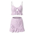 thumbnail image 4 of BOBOGOJP 2 Piece Swimsuits for Women Halter Tankini Top with Skirt Bottom Tummy Control Bathing Suit Pink for Size S, 4 of 9