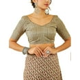 thumbnail image 4 of Accessorize Kingdom Womens Grey Pashmina Paisley Print Saree with Matching Shawl, 4 of 4
