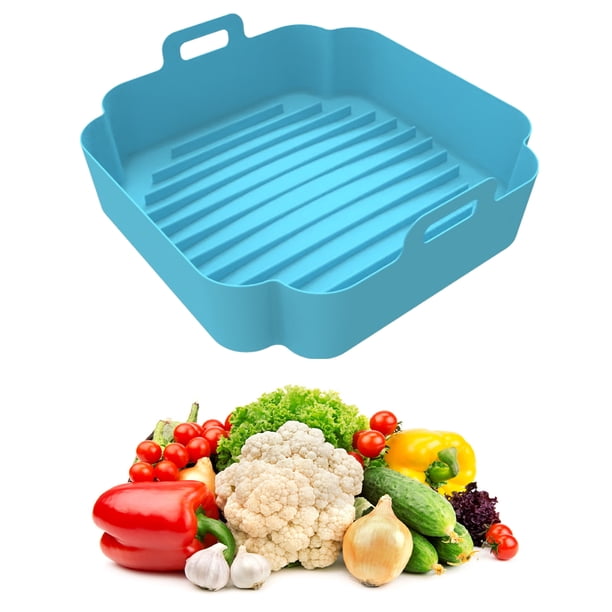 Bandeja para Horno Rectángulo Aire Freidora Cesta Silicona Pot Fácil Limpieza