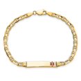 thumbnail image 5 of Auriga 14K Yellow Gold Red Enamel Anchor Link Id Bracelet 8 inch for Women(L- 8inch, W- 5.5mm), 5 of 6