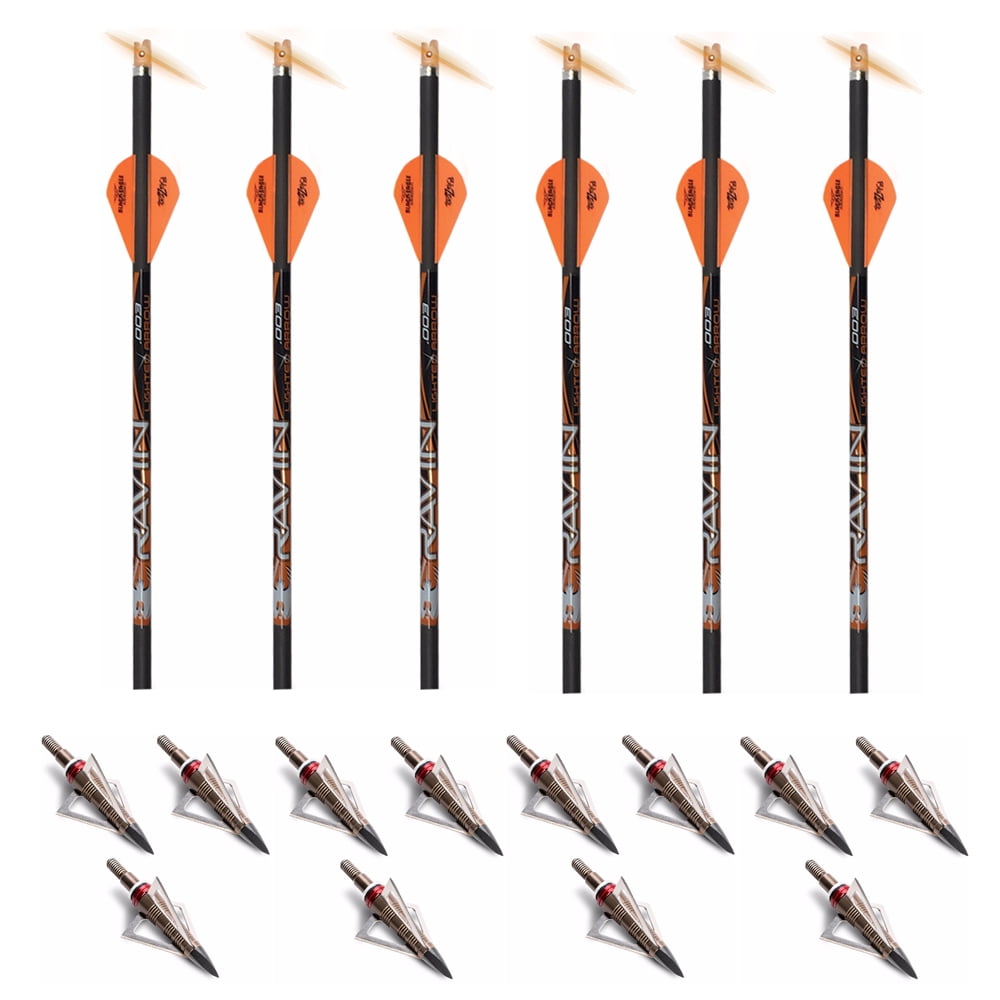 Ravin Crossbow 400 Grain Lighted Arrows (6Pack) and NAP Broadheads (12