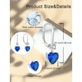 thumbnail image 6 of PYNZY Heart Dangle Drop Earrings, 925 Sterling Silver Earrings for Women with Sapphire Birthstones Leverback Jewelry for Gifts, 6 of 7