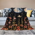 thumbnail image 2 of Nawypu  Moonlit Garden Throw Blanket, Moon Phase Surrounded Vines and Flowers Black Cozy Decor Nap Blankets for Sofa Bed Couch Chair or Dorm Throw, 2 of 6