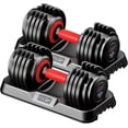 thumbnail image 1 of Set de mancuernas ajustables Fit Sir 10 en 1, 25 lb, con seguro de bloqueo, 1 of 9