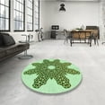 thumbnail image 3 of Ahgly Company Indoor Round Patterned Green Pepper Green Area Rugs, 8' Round, 3 of 6
