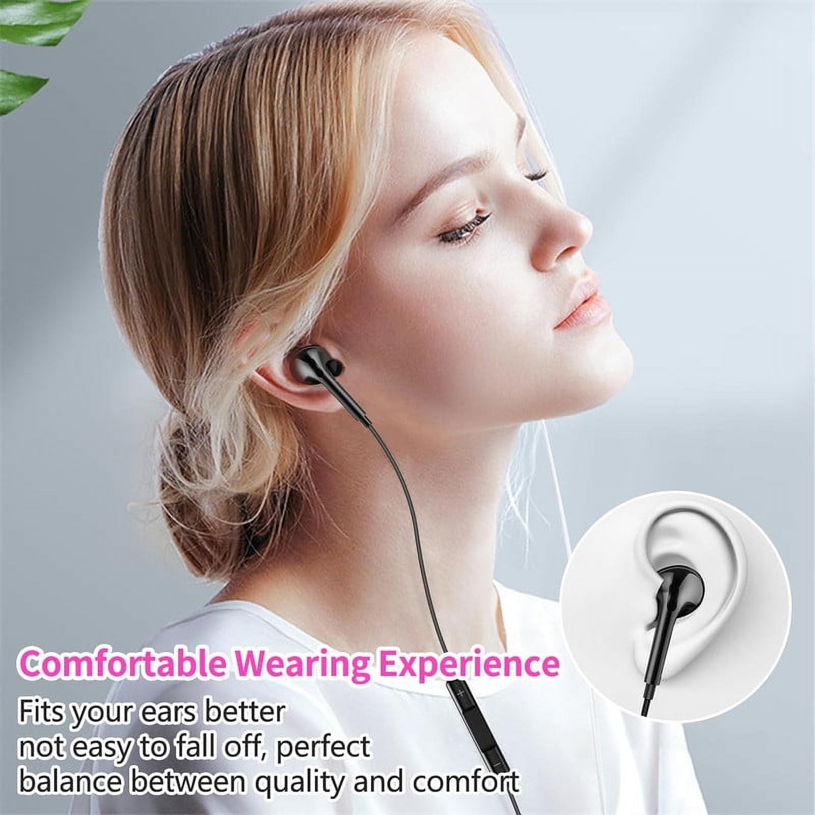10 Pack TTech Type C Wired Headphones USB-C Earbuds Earphones Compatible with iPhone 16 Pro Max / 16 Pro / 16 Plus / for Samsung Galaxy S24/S23/S22/S21 Ultra, Google Pixel 8/7/6/6a, Black