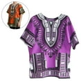 thumbnail image 4 of Camiseta Dashiki africana para hombres y mujeres, manga corta, ropa tribal cómoda de verano, cuello en V, ropa clásica con estampado Floral Tal única Sunnimix Camisa Africana Dashiki, 4 of 7