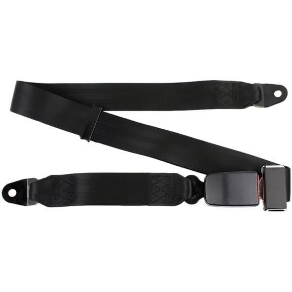 Calolin 2 Point Seat Belt Heavy Duty Black Polyester Safety Strap with Reinforced Steel Fittings 1 Pack