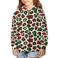 thumbnail image 3 of FUIALDOLG Girls Zip Up Hoodies Teen Green Red Leopard Print Fleece Full-Zip Sweatshirts Jacket Casual Winter Fall Hoodie with Pocket 11-13 Years, 3 of 7