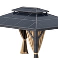 thumbnail image 6 of Dextrus 10' x 12' Hardtop Gazebo, Double Roof Polycarbonate Canopy, Outdoor Shelter with Mosquito Netting & Privacy Curtains, Heavy-Duty Metal Frame for Patio, Backyard, Deck and Lawn, Brown, 6 of 6