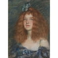 thumbnail image 2 of Alice Pike Barney 14x18 Black Ornate Wood Framed Double Matted Museum Art Print Titled - Woman with Red Hair, 2 of 5
