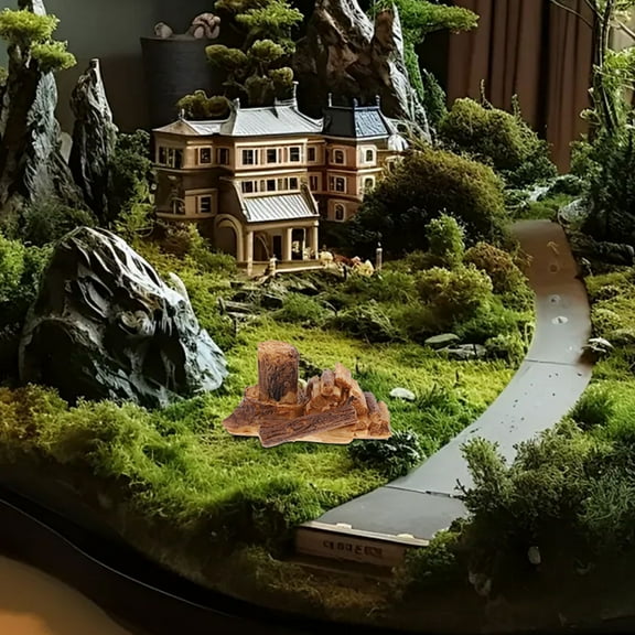 OULII 2pcs Dollhouse Craft Wood Miniature Firewood Pile Resin Micro Landscape Decoration For Outdoor Micro Landscape