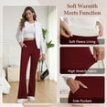 thumbnail image 3 of CoKate Women's Fleece Lined Flare Leggings with Pockets High Waisted Thermal Bootcut Yoga Pants for Winter, 3 of 7