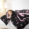 thumbnail image 3 of Erosebridal Girls Bow C Letter Twin Bedding Sets 7-Piece, Watercolor Love Heart Bedding Comforter Set, 3 of 7