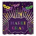 thumbnail image 3 of Ambesonne New Orleans Shower Curtain, Mardi Gras Cartoon, 69"Wx75"L, Multicolor, 3 of 3