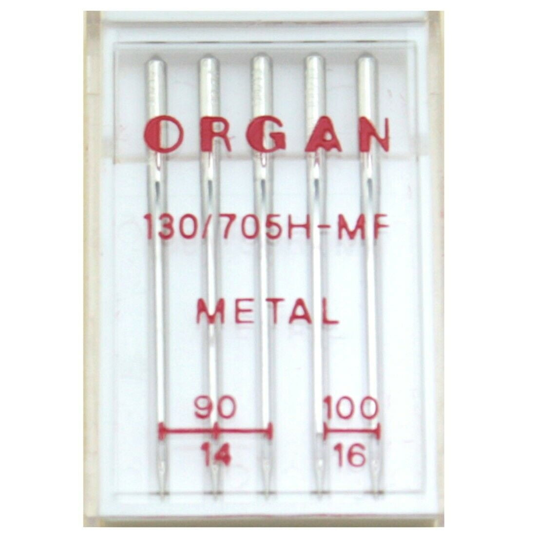Pack of 5 Organ 130/705HMF Metallic Thread Sewing Machine Needles