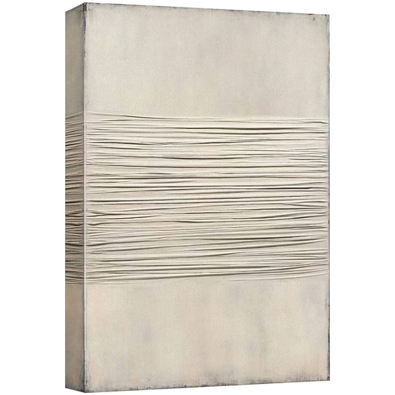 wall26 Canvas Print Wall Art Rustic Tan Pastel Paint Stroke Waves Abstract Shapes Illustrations Modern Art Decorative Minimal Multicolor Relax/Calm Zen for Living Room, Bedroom, Office - 16x24 inches