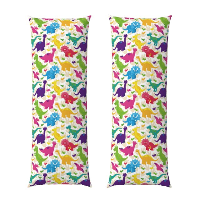 Balery Colorful Dinosaurs Funda Protectora para Almohada Corporal de Algodón Hipoalergénico con Cierre(55 x 21 pulgadas), Almohadas No Incluidas