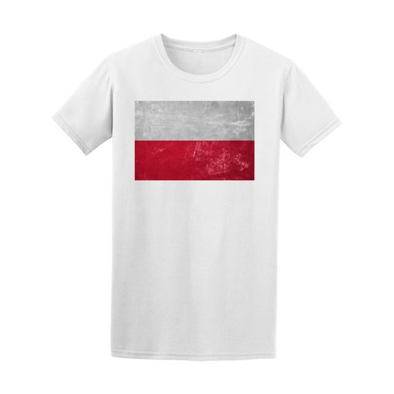 Old Grunge Poland Flag T-Shirt Men -Image by Shutterstock, Male x-Large
