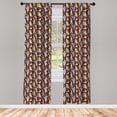 thumbnail image 4 of Ambesonne Autumn Window Curtains, Ladies in Fall Clothes Art, Each 28" W x 84" L, Dark Mauve and Pale Coffee, 4 of 4