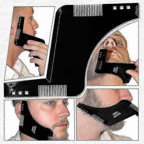 5pcs/lot Beard Comb Hairbrush Beard Template Cut Salon Mustache Beard Styling Template For Shaping Hair Brush Trimming Tool