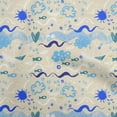 thumbnail image 1 of oneOone Viscose Chiffon Beige Fabric Ocean Life Diy Clothing Quilting Fabric Print Fabric By Yard 42 Inch Wide, 1 of 6