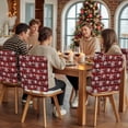 thumbnail image 5 of Christmas Snowflakes Chair Covers Set of 8 Winter Blue Waves Retro Red Black Plaid Chair Back Covers Stretch Removable Washable Slipcovers Protector for Dining Room Kitchen Party Decor, 5 of 5