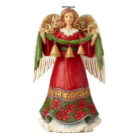 Baptism Angel Figurine - Jim Shore Bells Ring While Angels Sing Angel Holding Bell Figurine 4055119 New